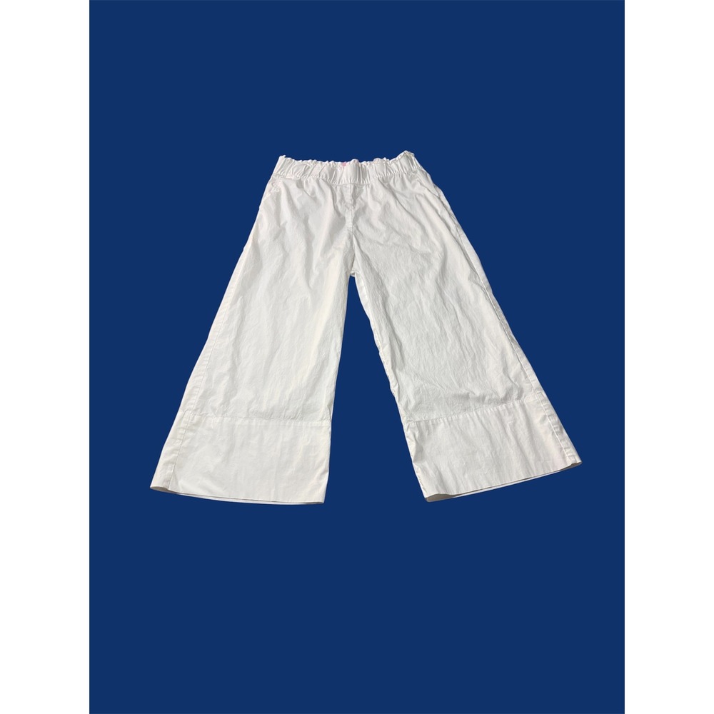 Quiet Culture Wide Leg Pants Womens L White Elastic Waist Cotton Portugal